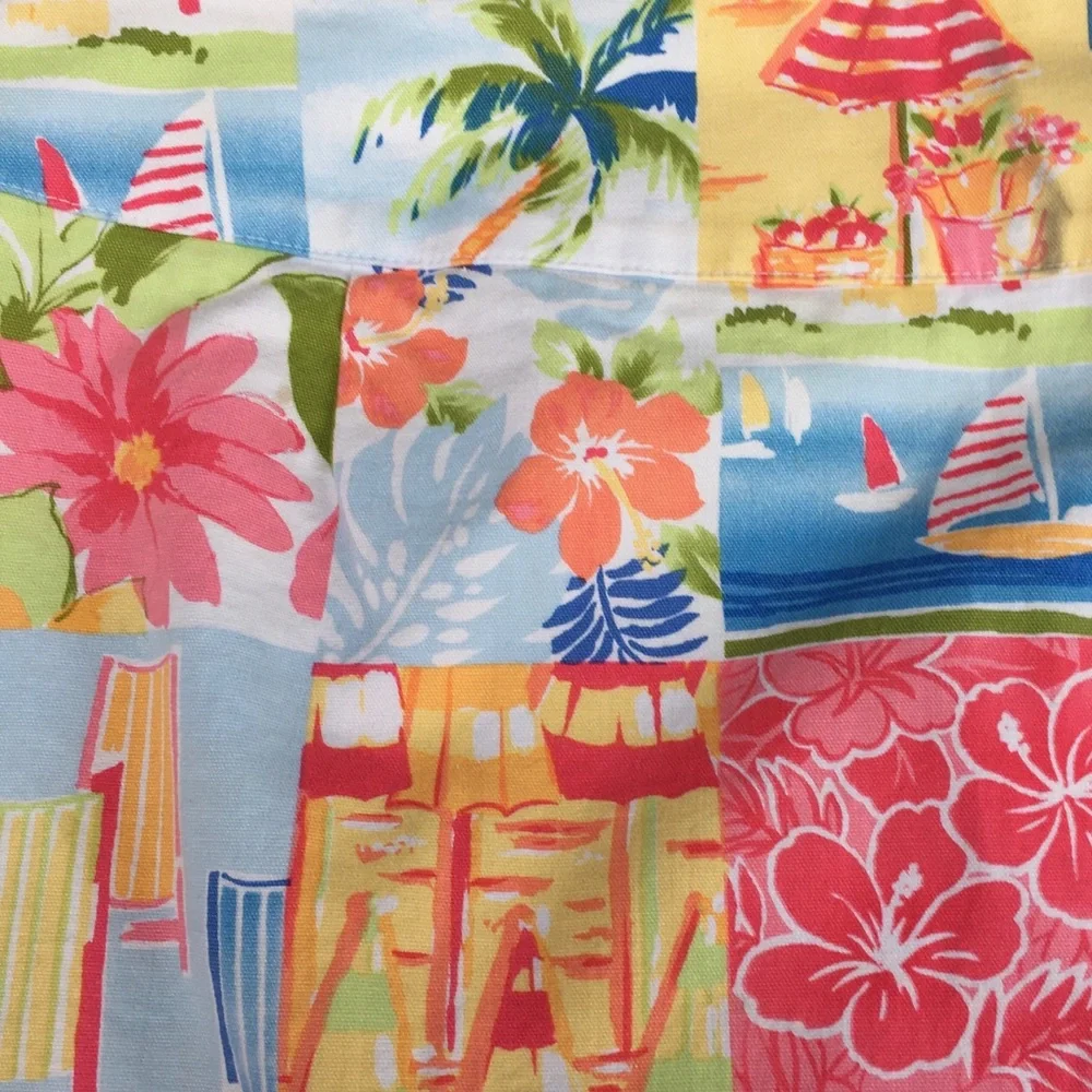 TALBOTS TROPICAL BEACH PATCHWORK SKIRT